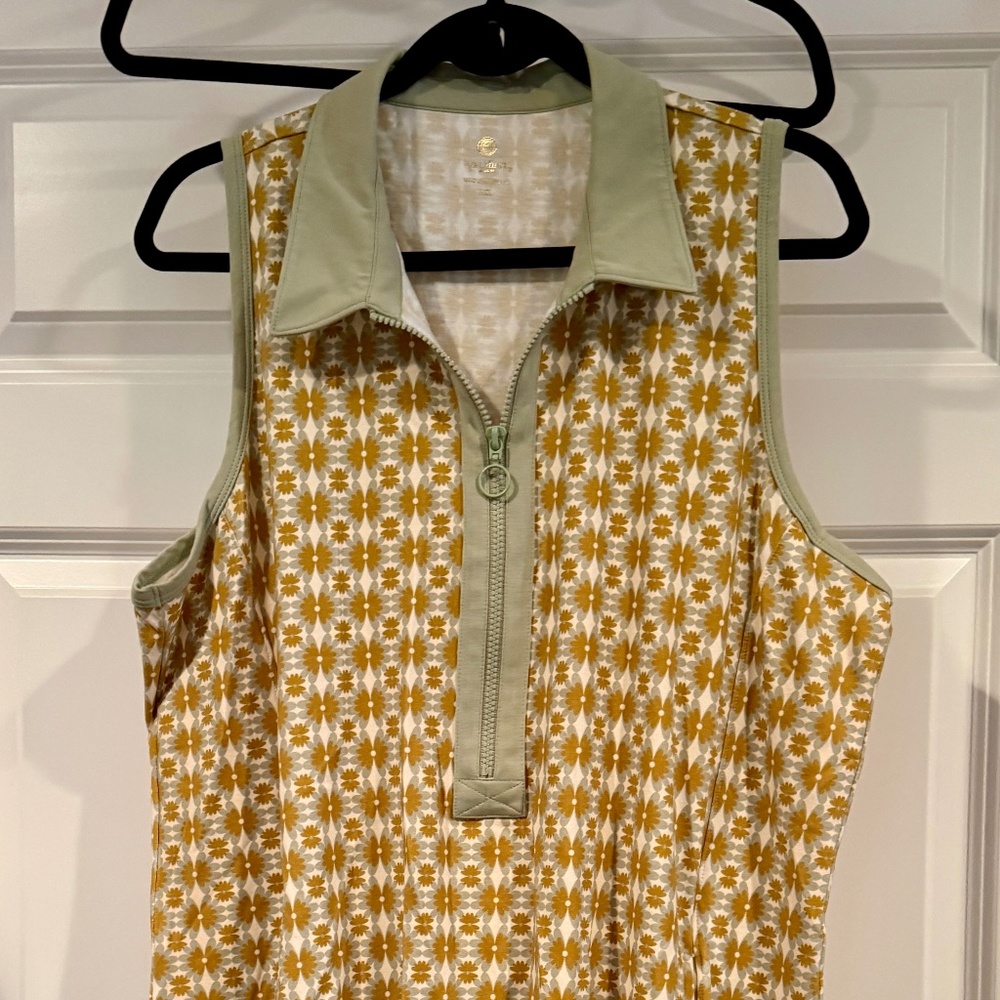 Spartina 449 Sleeveless Polo Dress in Mustard and Sage